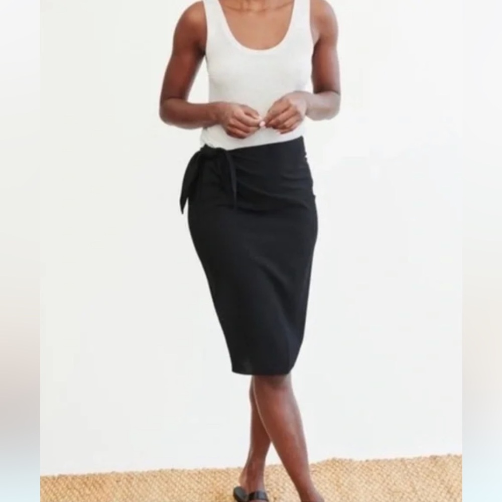 Elegant Black Wrap Skirt